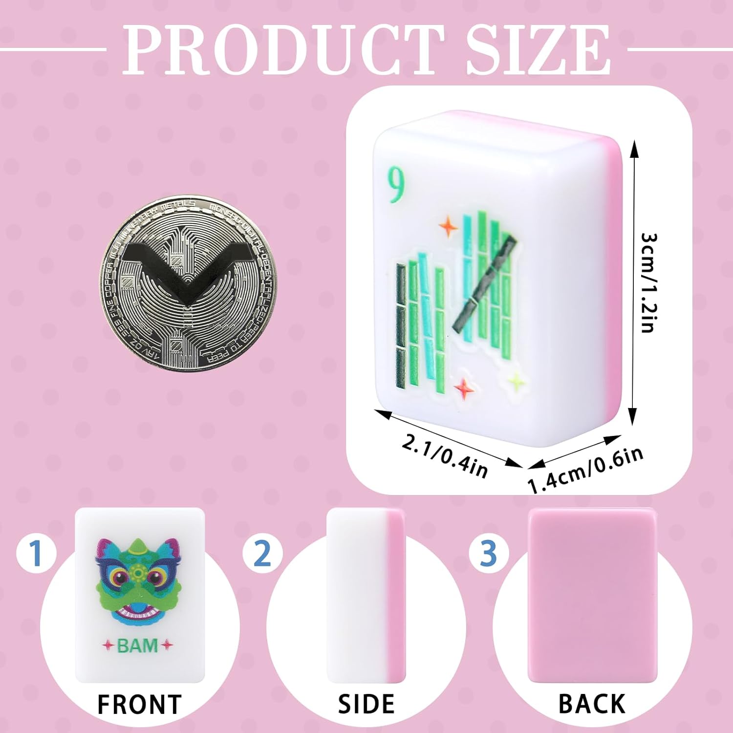 American Mahjong Set 160 Quality White Tiles (1.2 Inch, Tiles Only) American Mahjong Game Set for Ideal Gifts, No Additional Accessories