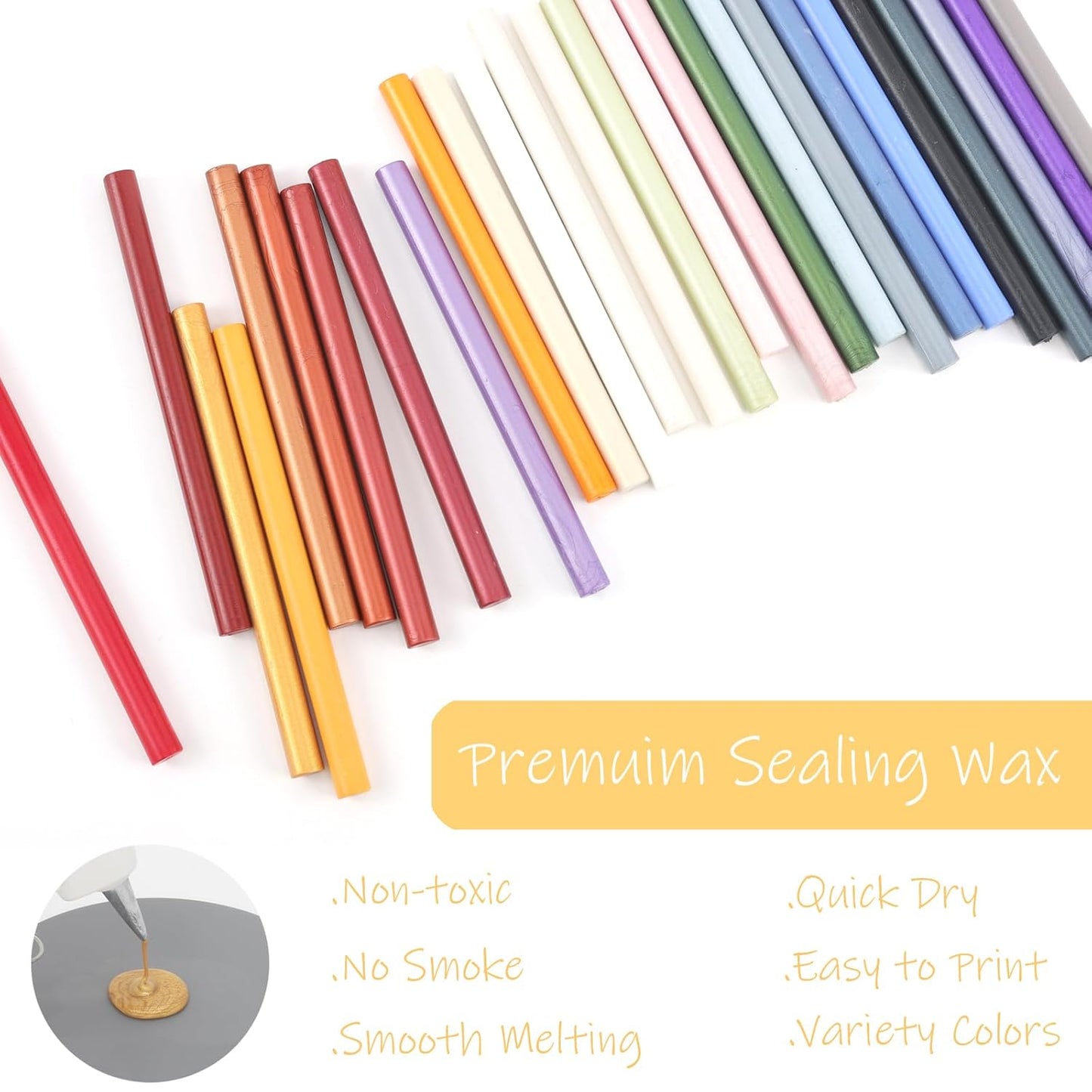 52pcs White Sealing Wax Sticks for Seal Stamp, Premium Glue Gun Sticks for Envelope Letter, Wedding Invitation Craft Adhesive, Great Gift Ideas (Mini Size)
