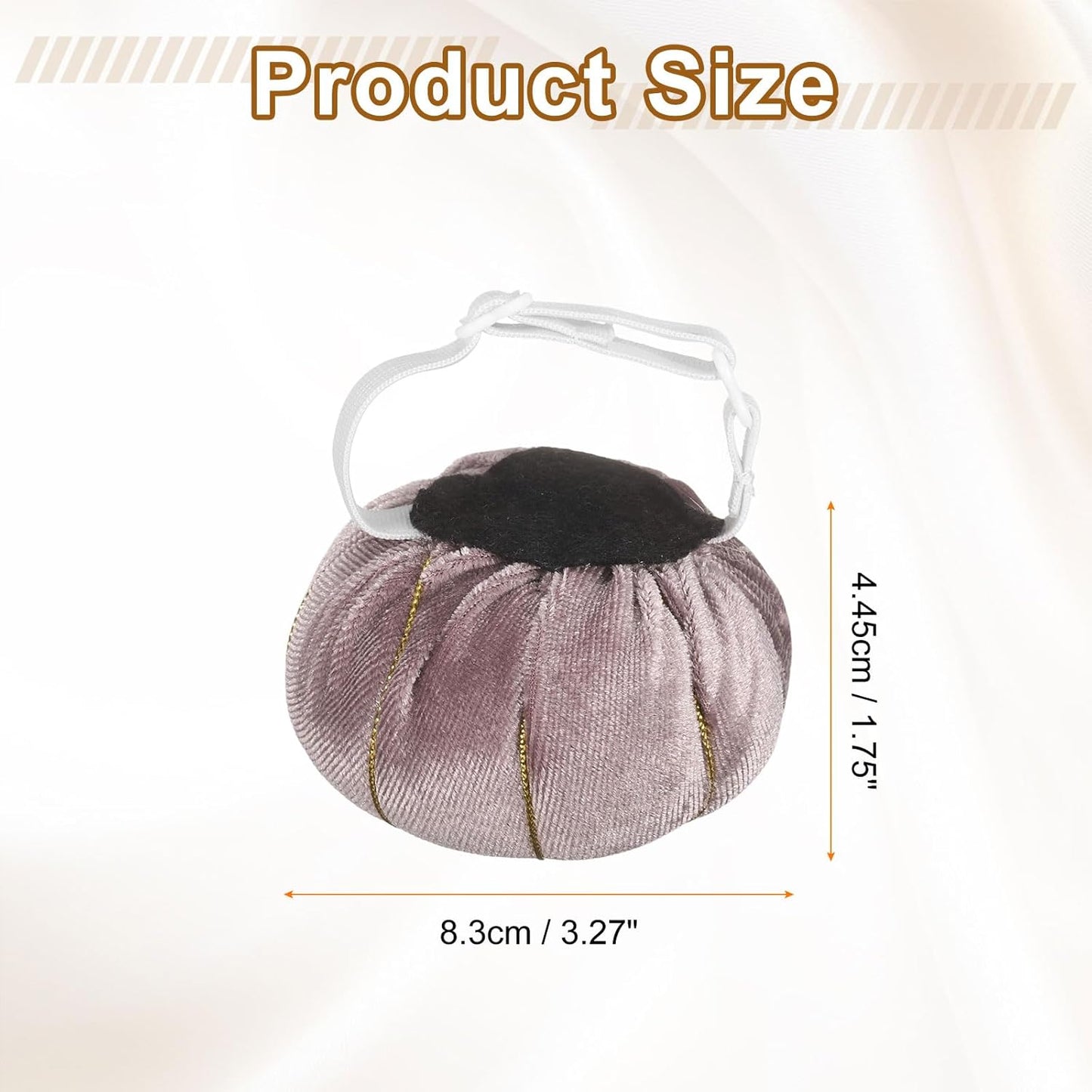 HARFINGTON Wrist Pin Cushion Wristband Sewing Pincushion Polyester Pin Holder Wearable Pumpkin Shaped Needles Wristband with 100 Head Needles for Sewing Quilting DIY Crafts, Gray