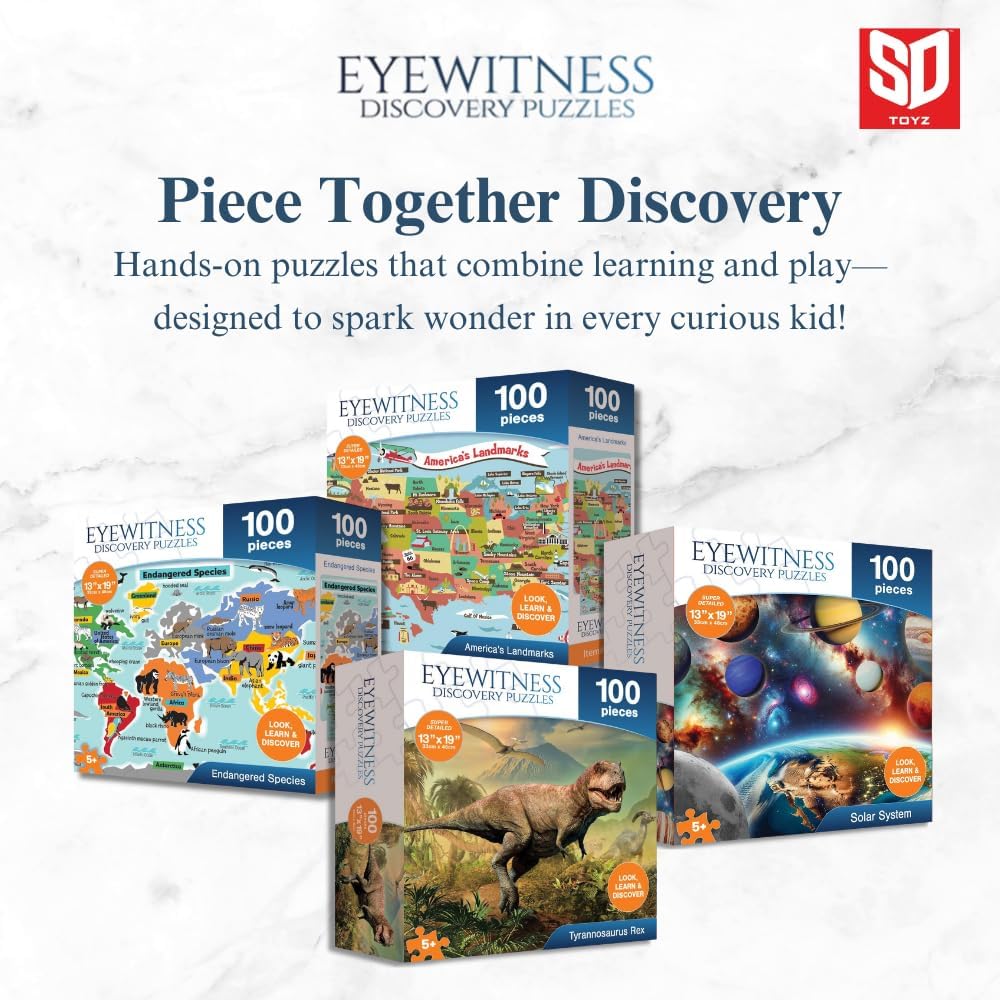Eyewitness Discovery Puzzle Shark Reef, 100 Piece Jigsaw for Kids, Educational Learning Toy for Boys & Girls, Children Ages 5+