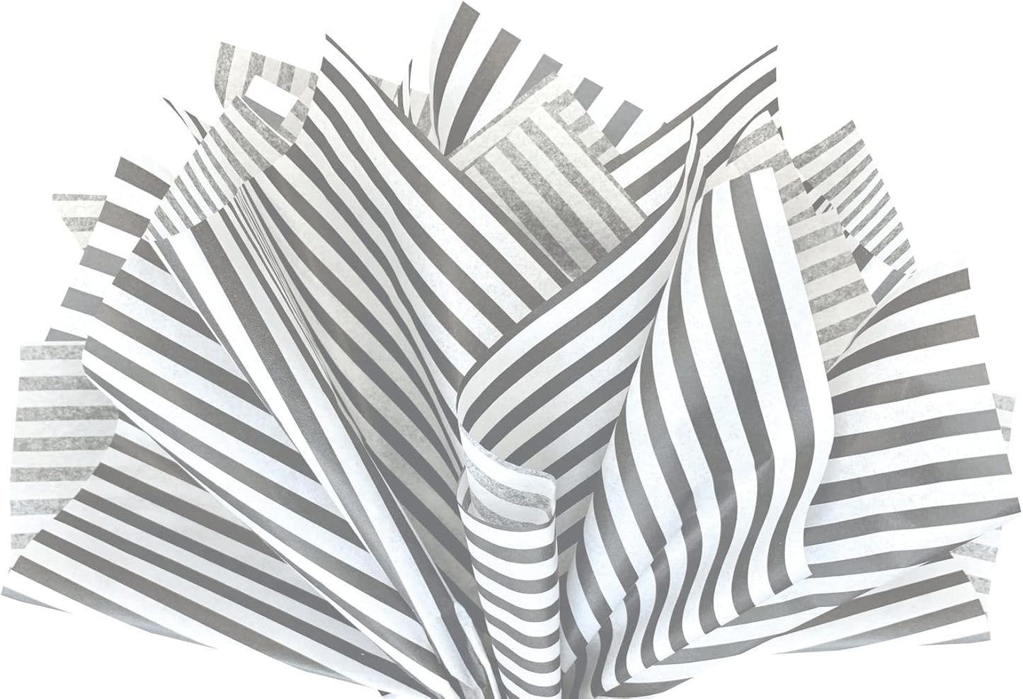 Flexicore Packaging Gray Pin Stripe Print Gift Wrap Tissue Paper Size: 15 Inch X 20 Inch | Count: 100 Sheets | Color: Gray Pin Stripe