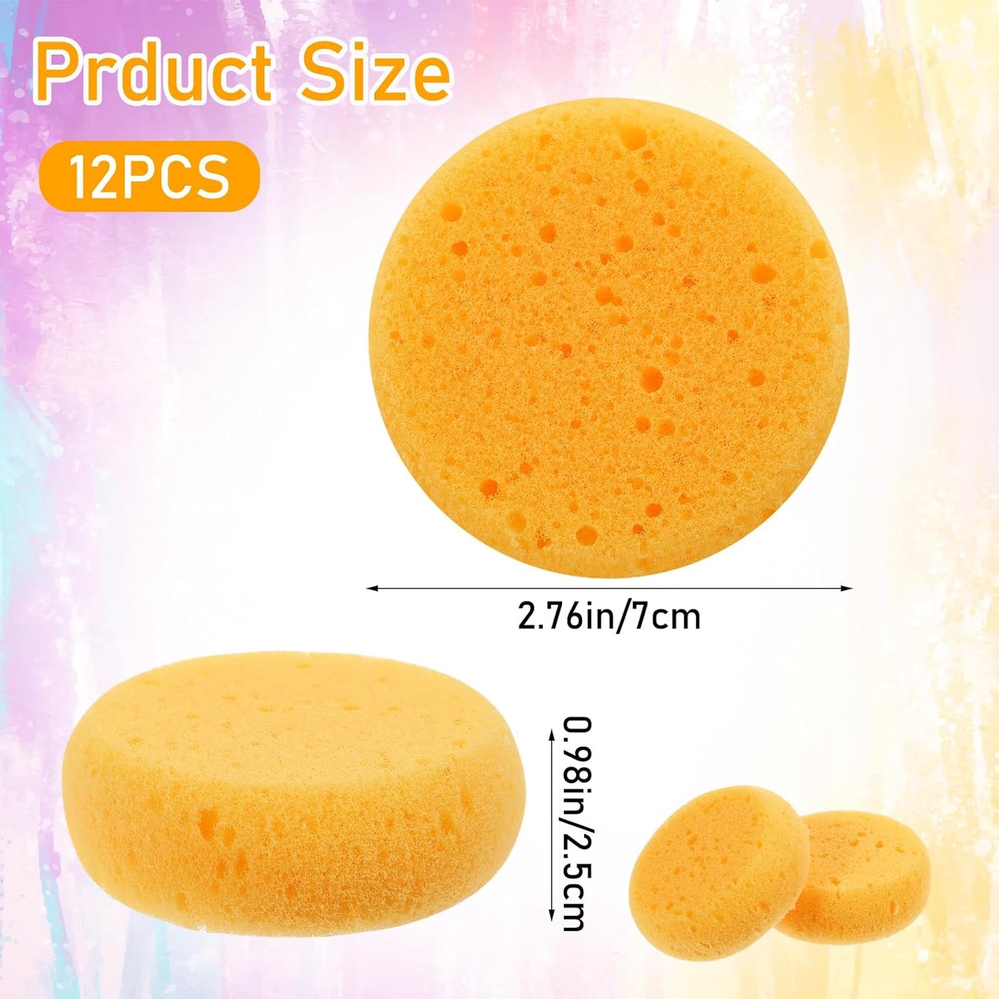 12 PCS Pottery Sponges Elasticity Clay Sponges Round Cleaning Sponge Water Absorption Soap Sponges Soft Yellow Artists Sponge for Kitchen Shoes Leather Care Painting