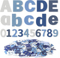 Breling 310 Pieces Felt Bulletin Board Letters Sticker with Number, 2" Bulk Self Adhesive ABC Upper Lowercase Sticky Letter for Christmas Gift Poster Bulletin Board Classroom(Blue Color)