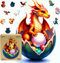 Wooden Jigsaw Puzzles for Adults and Kids, Dragon Hatchling 200 Piece Unique Shaped Puzzle, Family Game and Creative Wooden Puzzle Gift, Wall Art Decor