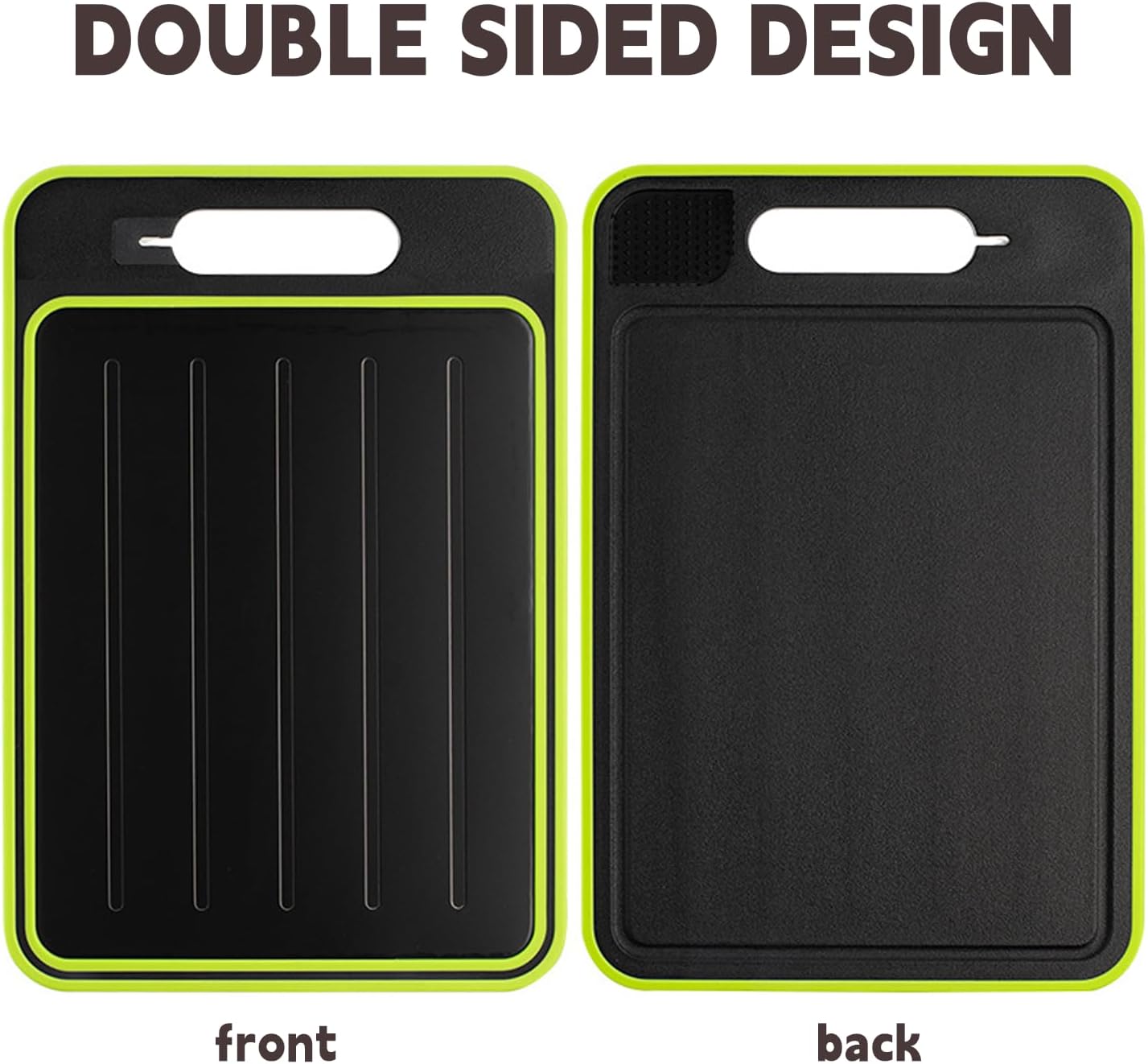 Cutting Board Double Sided,2 Pcs Vegetable Board With Sharpening Stone,Large Size+Small Size,Food Grade Stainless steel and Wheat straw PP Material,Eco-Friendly (khaki)