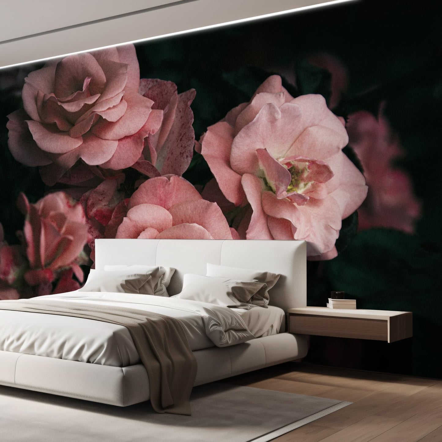 wall26 Removable Wall Sticker/Wall Mural Close Up Dark Rose Flower Blossoms Nature Wilderness Photography Decorative Botanical Relax/Calm Floral for Living Room, Bedroom, Office - 108x168 inches