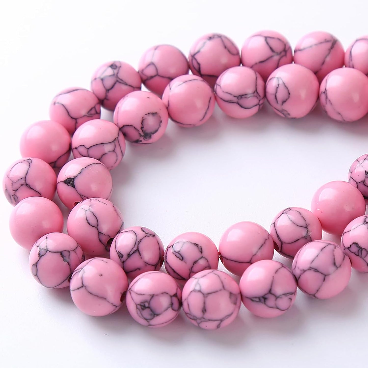 90pcs 4mm Pink Turquoise Beads Natural Stone Round Loose Spacer Beads for Jewelry Making DIY Bracelet Necklace 1 Strand 15.5inch