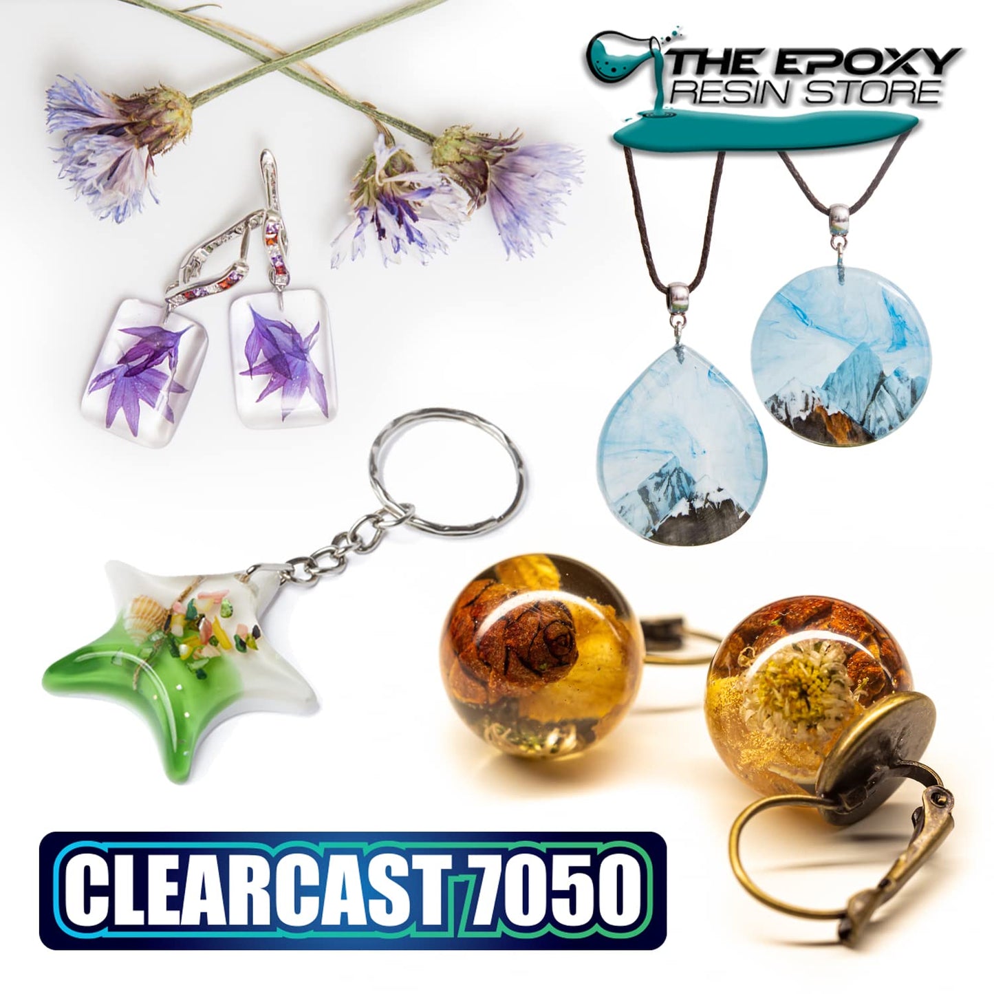 The Epoxy Resin Store Clearcast 7050 UV Resisting Jewelry Craft 2 Part Resin Kit for Art and Decorative Applications, 1.5 Gallons