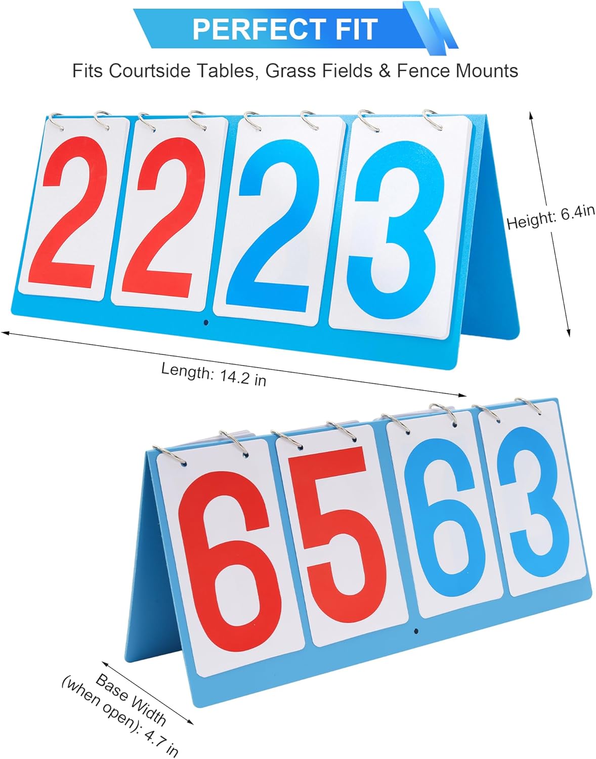 Scoreboard Score Keeper Flip Flipper, Waterproof Plastic Cards, Premium Manual Score Board for Cornhole, Basketball, Volleyball, Table Tennis and Multi-Sport Games