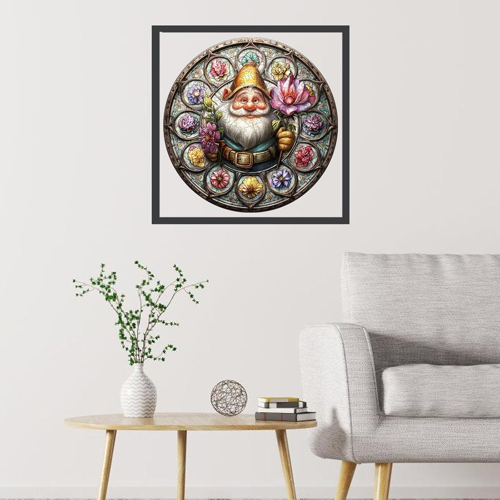 Wooden Puzzles for Adults, Gnome Puzzle 200 Pieces, Unique Shaped Jigsaw Puzzles for Adults and Kids, Birthday Gifts Fun Family Game 11.2'' x 11.2''