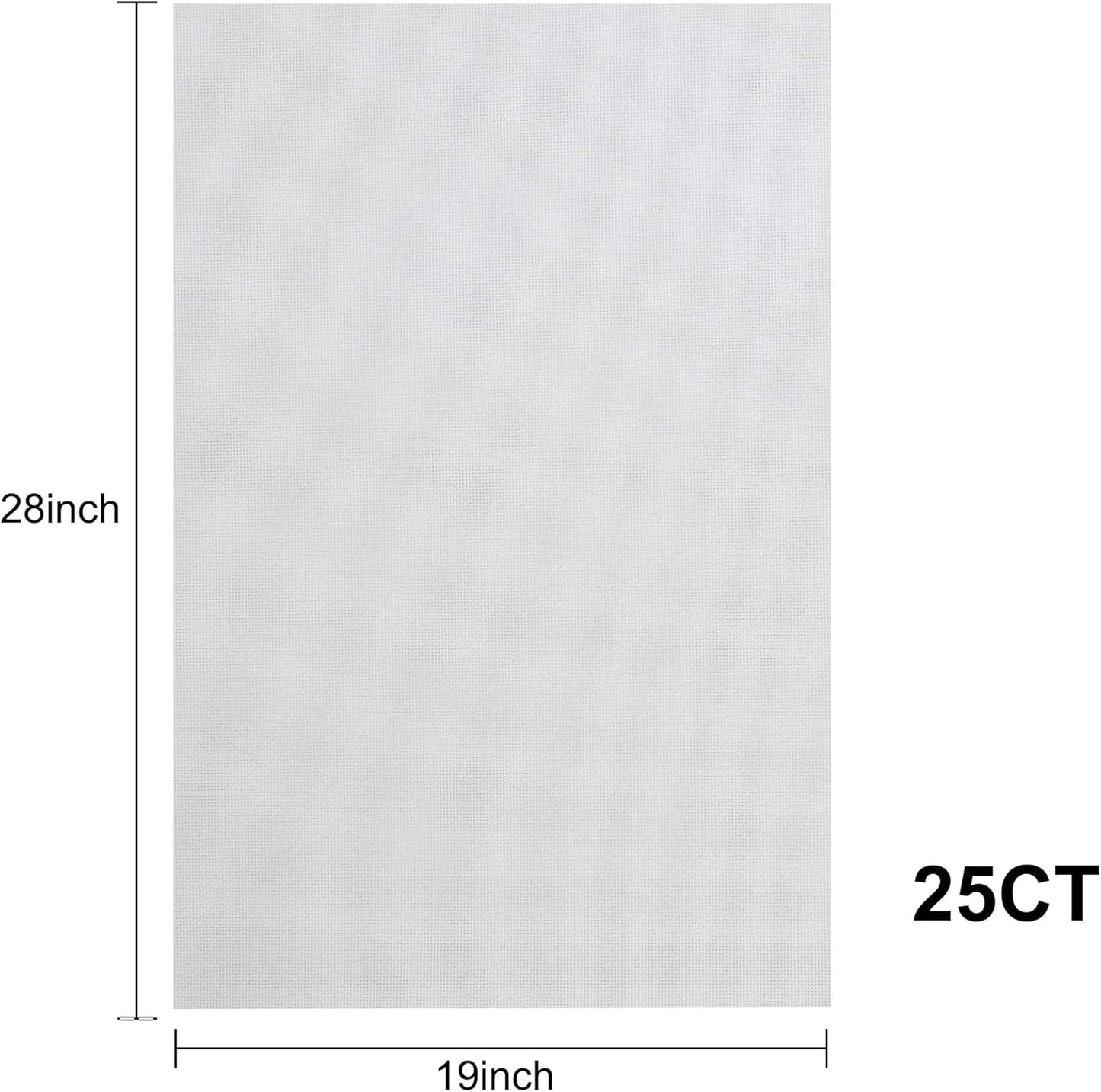 Aida Cloth 25 Count Cross Stitch Fabric,19×28inch (25CT,White)