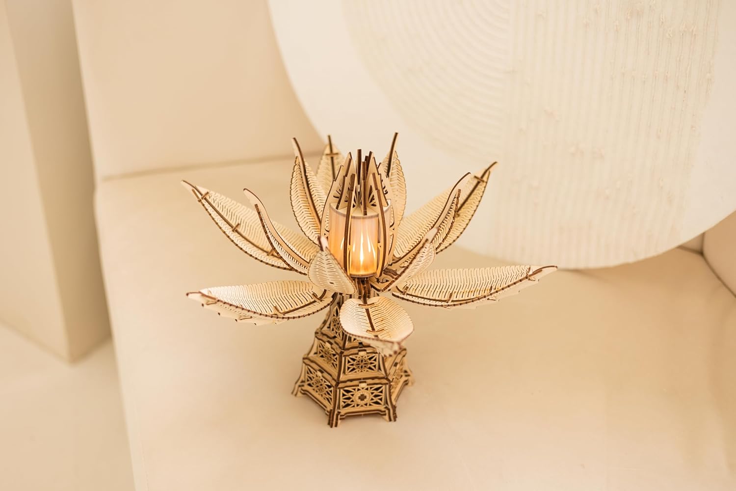 Wood Trick Fiery Bloom Luminous LED 3D Wooden Puzzles for Adults to Build - Interactive Mechanical Movement - Engineering DIY Project Mechanical 3D Puzzle Model Kits for Adults