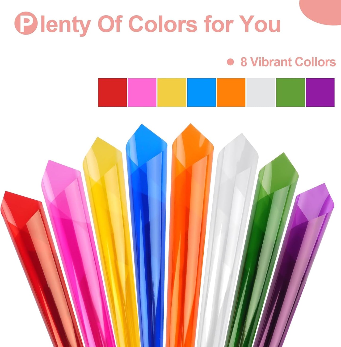 PEASUG 120 PCS Cellophane Sheets, Cello Sheets, Cellophane Paper Sheets, Colored Cellophane Wrap, Transparent Plastic Sheets for DIY Crafts Project, Art, Lights, Window Decoration（6x8 Inches)