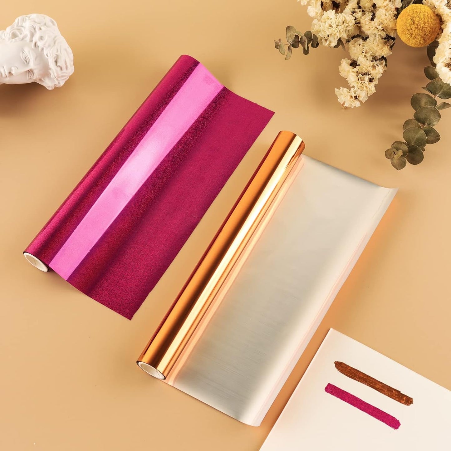 8 PCS Toner Reactive Foil Roll Use with Laminator Laser Printer,Paper Holographic Heat Transfer Crafts Foil Roll for Scrapbooking Crafting Cardstock Hot Stamping Holographic Heat Tranfer 5mx19cm/Roll
