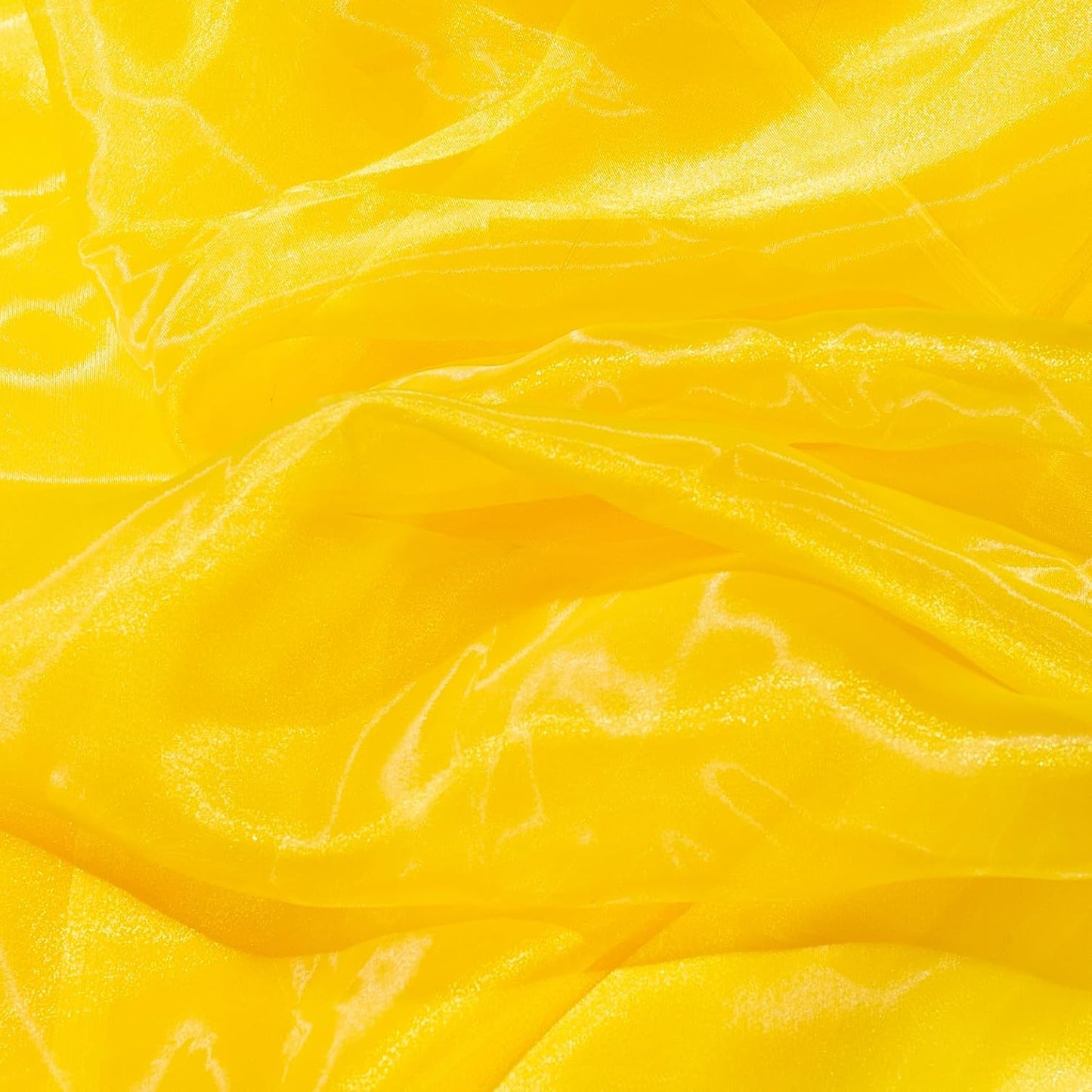 Fynite Organza Fabric | 2 Yards Long | 44" Wide | Bridal Solid Organza Bolt for Wedding Dress Fashion Craft Decorations - Silky Shiny Sheer Organza - Yellow