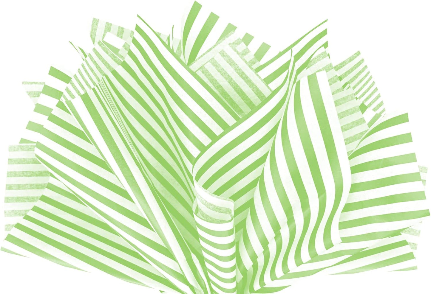 Flexicore Packaging Lime Green Pin Stripe Print Gift Wrap Tissue Paper Size: 15 Inch X 20 Inch | Count: 100 Sheets | Color: Lime Green Pin Stripe