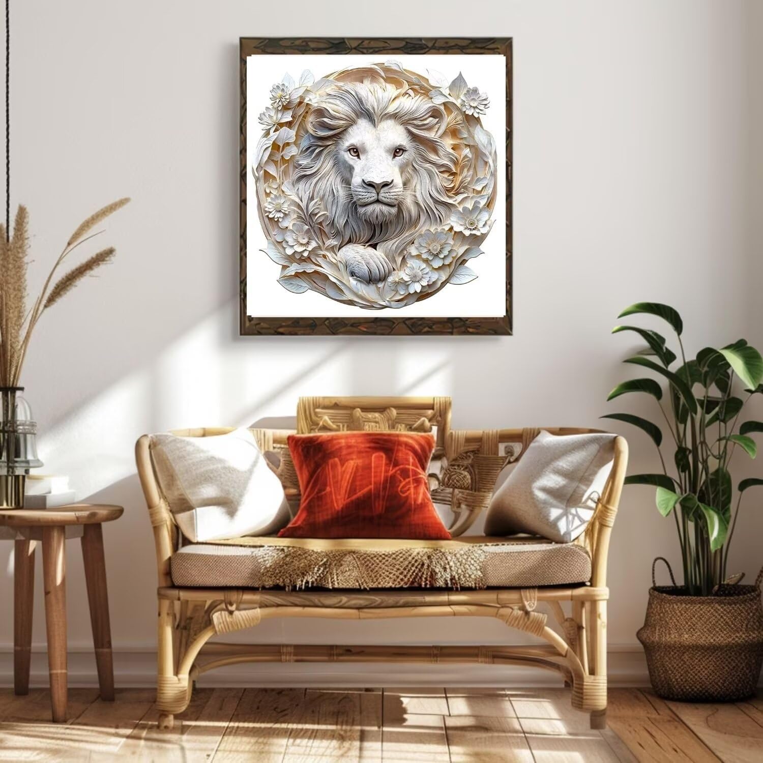 Wooden Puzzles Adults, 3D Paper Lion Wooden Puzzles 200 Pieces, Unique Animal Shaped Wood Challenging Jigsaw Puzzles Gifts for Adults, 11.4x11.2in