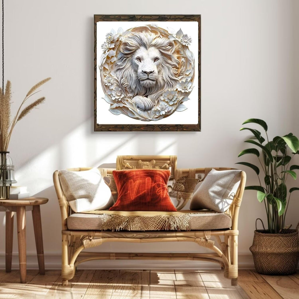 Wooden Puzzles Adults, 3D Paper Lion Wooden Puzzles 295 Pieces, Unique Animal Shaped Wood Challenging Jigsaw Puzzles Gifts for Adults, 13.4x13.2in