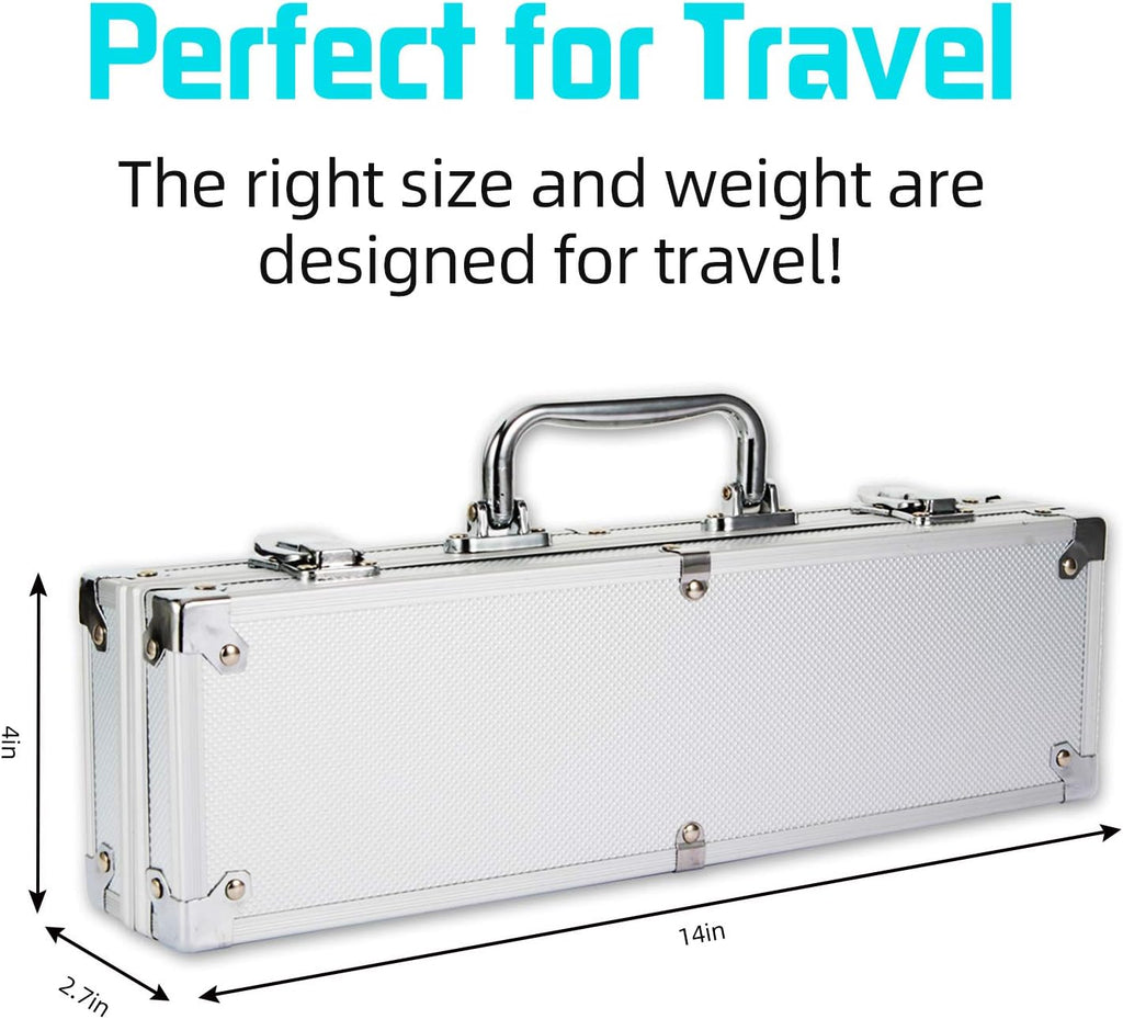 NOLIE 106 Tiles Rummy Cube Game Set with Aluminum Case and 4 Anti-Skid Durable Trays for 2-4 Players