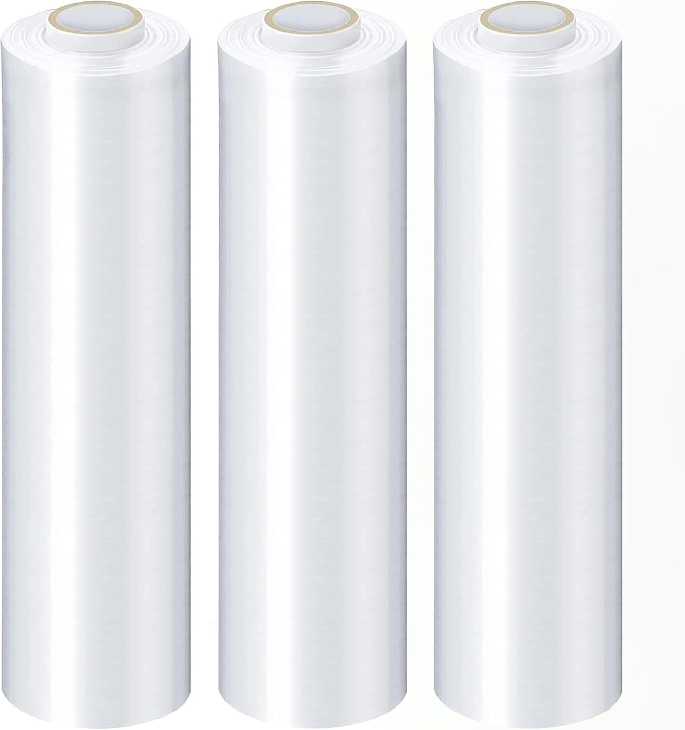 PSBM Stretch Wrap, 4 Pack, 17 Inch x 1476 Feet, 83 Gauge, Clear Plastic Cling, Cast Hand Stretch Film Rolls for Packaging Moving Packing Pallets