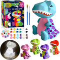 FUNZBO 4.3in Paint Your Own Dinosaur Lamp Kit - Halloweens Arts and Crafts Supplies Painting Kit for Kids Teens, DIY Night Light Dinosaur Toys for Boys Girls 3 4 5 6 7 8 9 10 11 12 13 Birthday Gifts