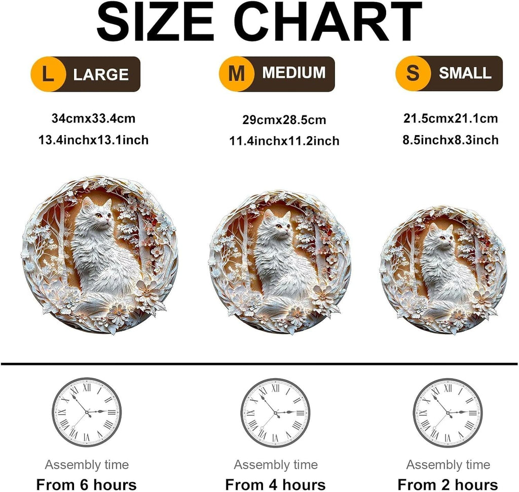 Wooden Puzzles Adults, 3D Cats Wooden Puzzles 200 Pieces, Unique Animal Shaped Wood Challenging Jigsaw Puzzles Gifts for Adults, 11.4x11.4in