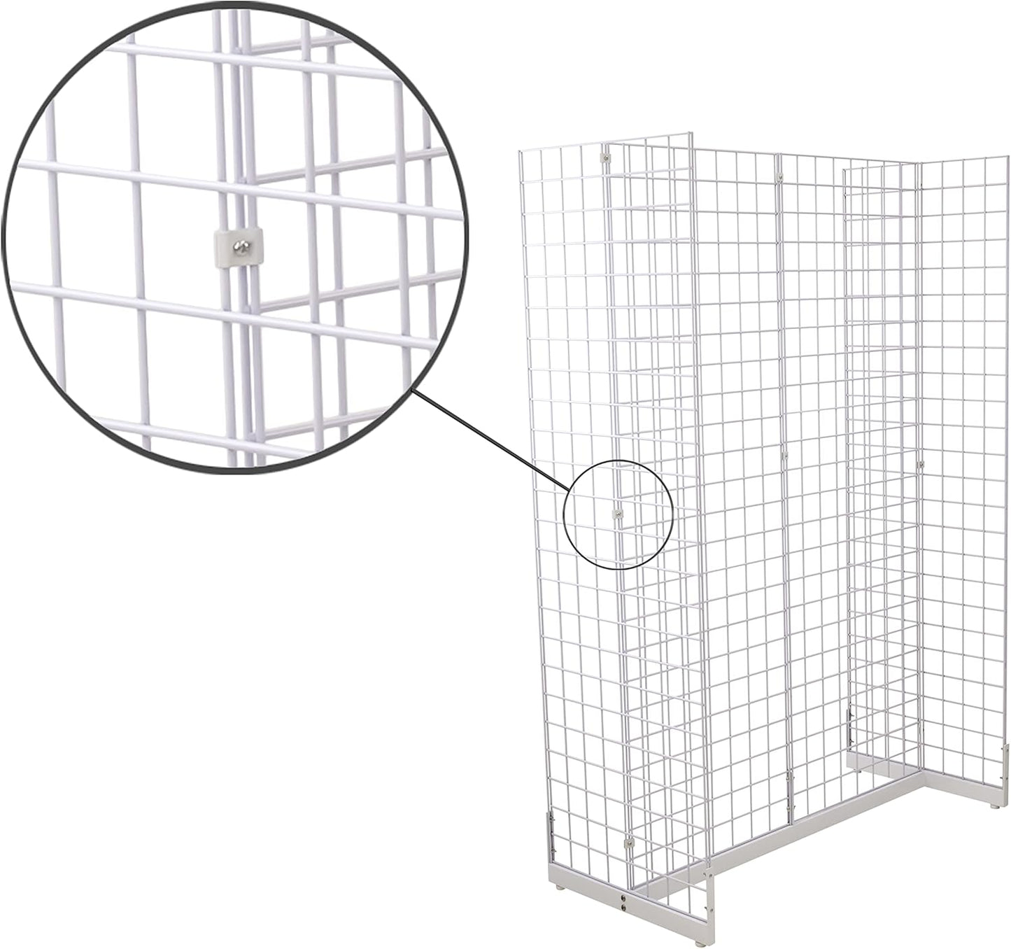 Gridwall Joining Clip Connectors for Grid Panels, Powder-Coated or Chrome Plated Steel (Quantity 10) (10, Chrome)