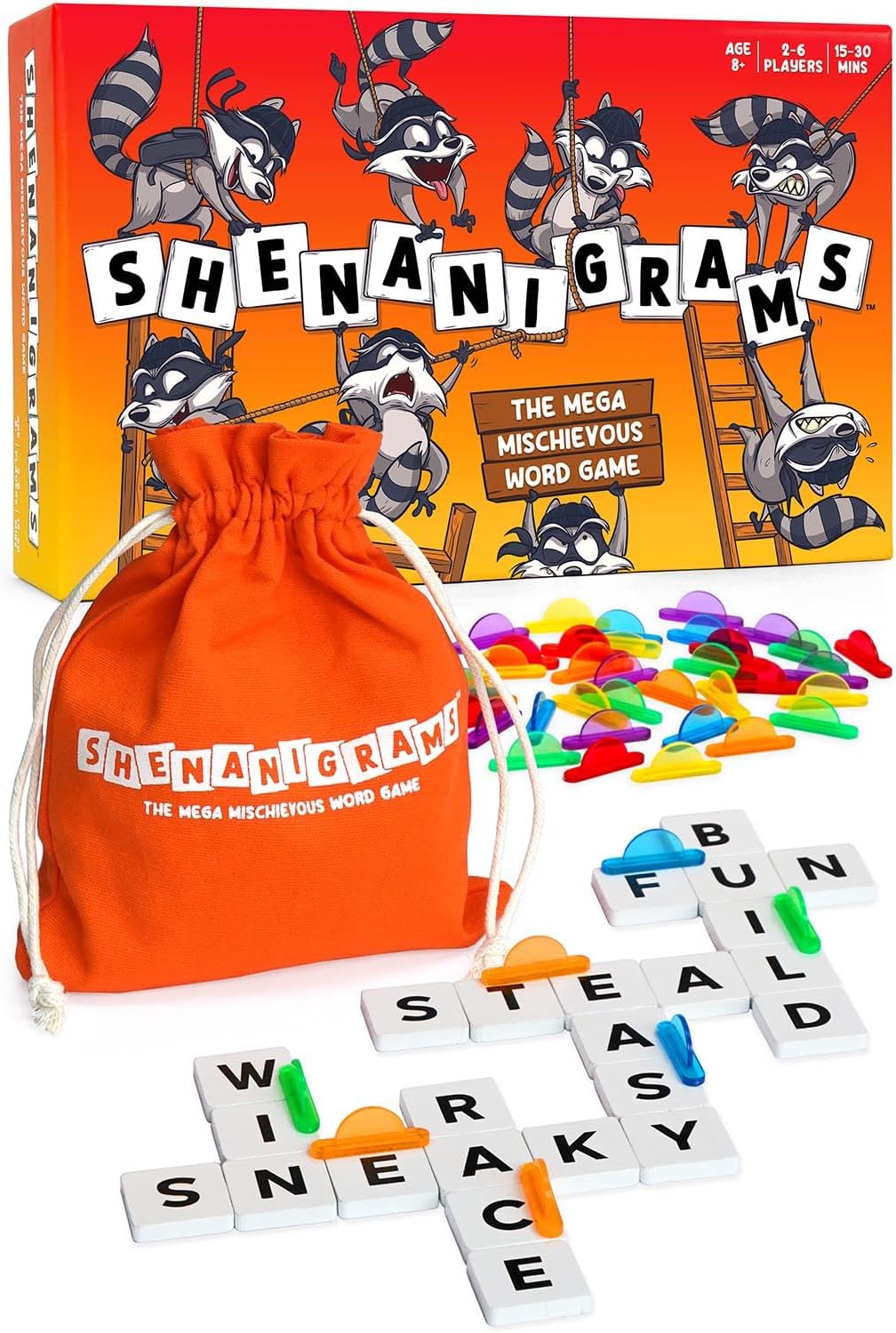 Shenanigrams! – The Mega-Mischievous Word Game! A Super Fun & Fast Family Party Game for Kids, Teens & Adults - Great for Travel, Couples & Family Board Games Night