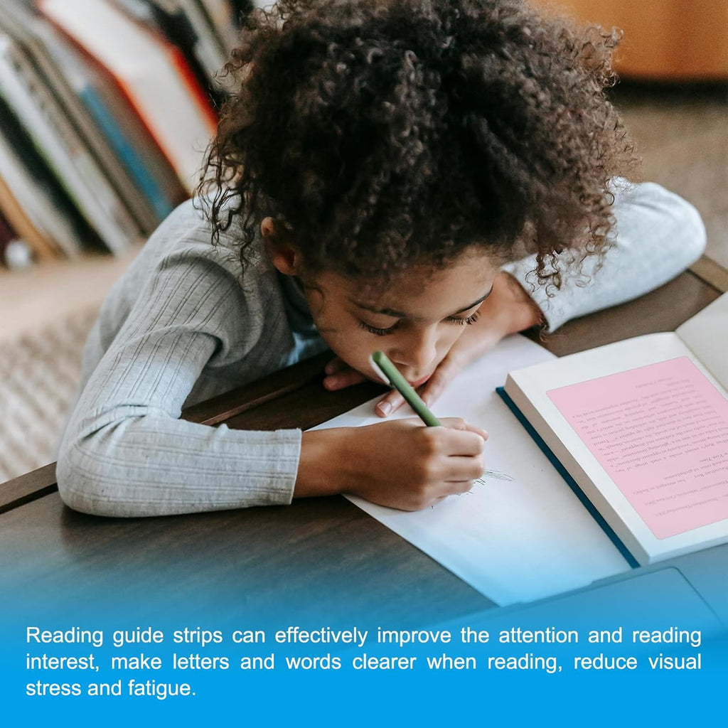 PATIKIL A4 Size Guided Reading Sheet, 5pcs Correction Lighting Gel Filter Colored Overlay Transparent Color Film for Classroom Photo Studio, Pink