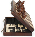 Magnetic Wooden Chess Set for Adults Kids 17'' Chess Board with Handmade Pieces, Folding Portable Travel Unique Chess Sets Game for Tournament Professional Beginner