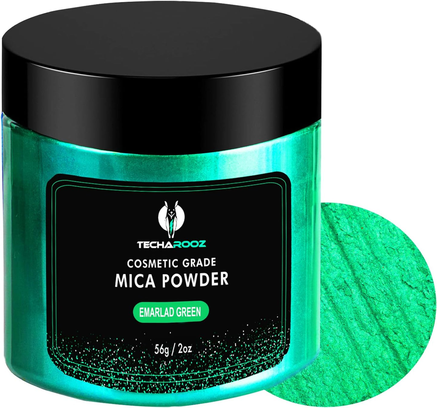 Emerald Green Mica Powder for Epoxy Resin 56g / 2oz. Jar - Techarooz 2 Tone Resin Dye Color Pigment Powder for Lip Gloss, Nails, Colorant for Slime Bath Bombs Soap Making & Polymer Clay
