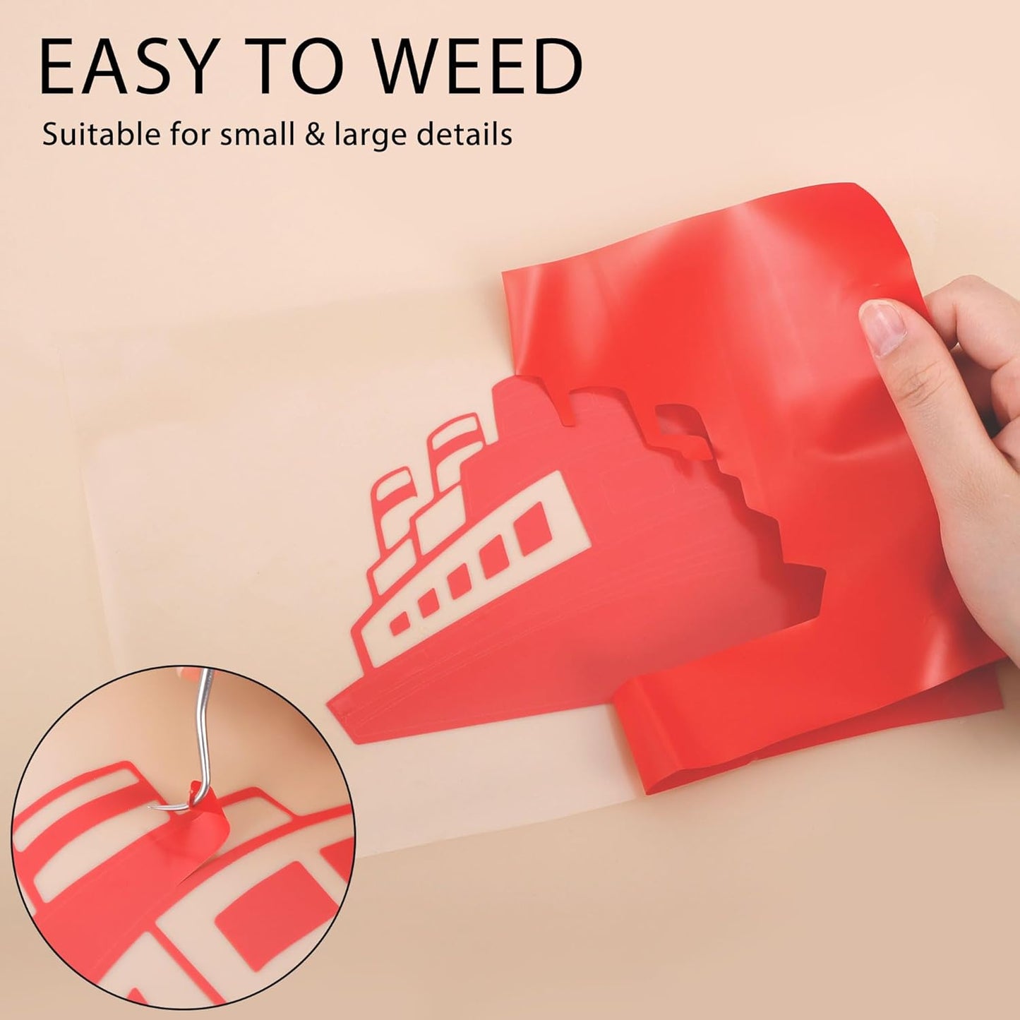 RENLITONG Red Iron on Vinyl 12Inch by 50ft Roll HTV Heat Transfer Vinyl for T-Shirt HTV Rolls for All Cutter Machine - Easy to Cut & Weed for Heat Transfer Design