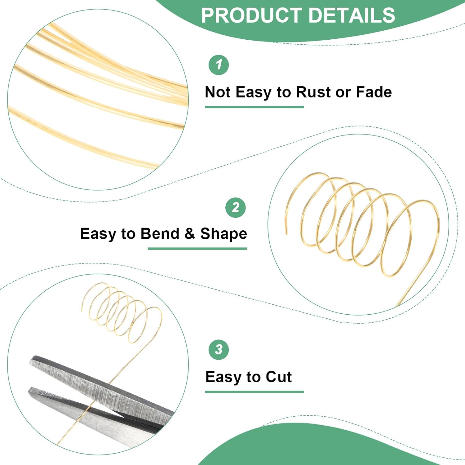 0.4 mm/26 Gauge Copper Wire for Jewelry Making, 30.2FT Copper Beading Craft Wire for Jewelry/Weaving/DIY Crafting/Planting, Color-Retaining [9.2M, KC-Gold]