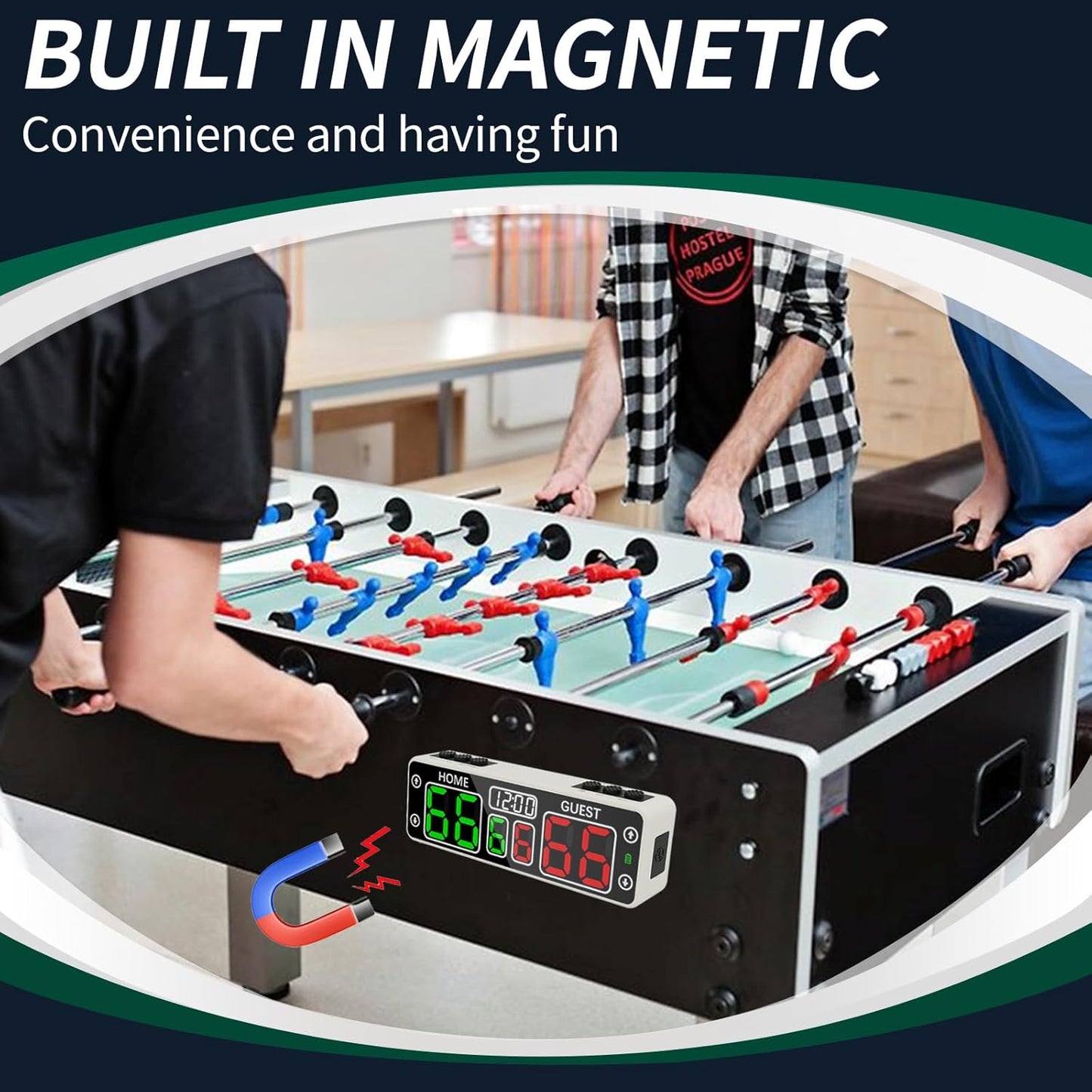 YZ Upgraded Digital Scoreboard with Timer, Mini Magnetic Electronic Scoreboard, LED Portable Scoreboard Basketball, Cornhole Score Keeper for Indoor&Outdoor Games