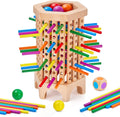 Montessori Game Wooden Board Game, 36 Colorful Wooden Sticks Dice Game, Math Educational Toy for 3 4 5 6 Year Olds, Fine Motor Skills Toy Classic Tower Game for Family Night Gift for Boys Girls