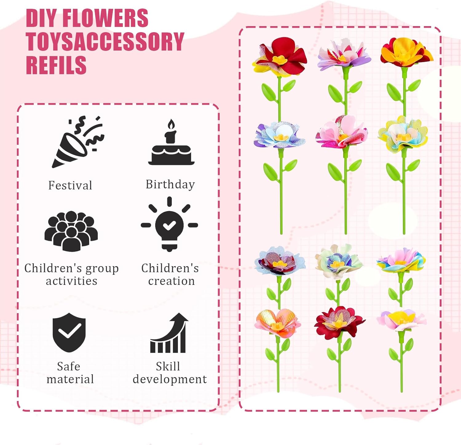 DIY Fabric Flower Bouquet Toy Accessories | Floral Art Craft Materials