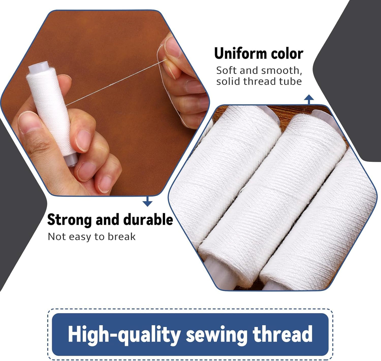 Bupete 12 Rolls Thread for Sewing, 200 Yards Each Roll Sewing Thread, Polyester Threads for Sewing Machine Embroidery Hand Stitching