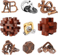 9pcs Difficulty Puzzles Gift for Adults, Teens, and Kids Brain Teaser Puzzles Game Desk Toys