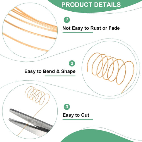 0.3 mm/28 Gauge Copper Wire for Jewelry Making, 49.2FT Copper Beading Craft Wire for Jewelry/Weaving/DIY Crafting/Planting, Color-Retaining [15M, Copper Tone]