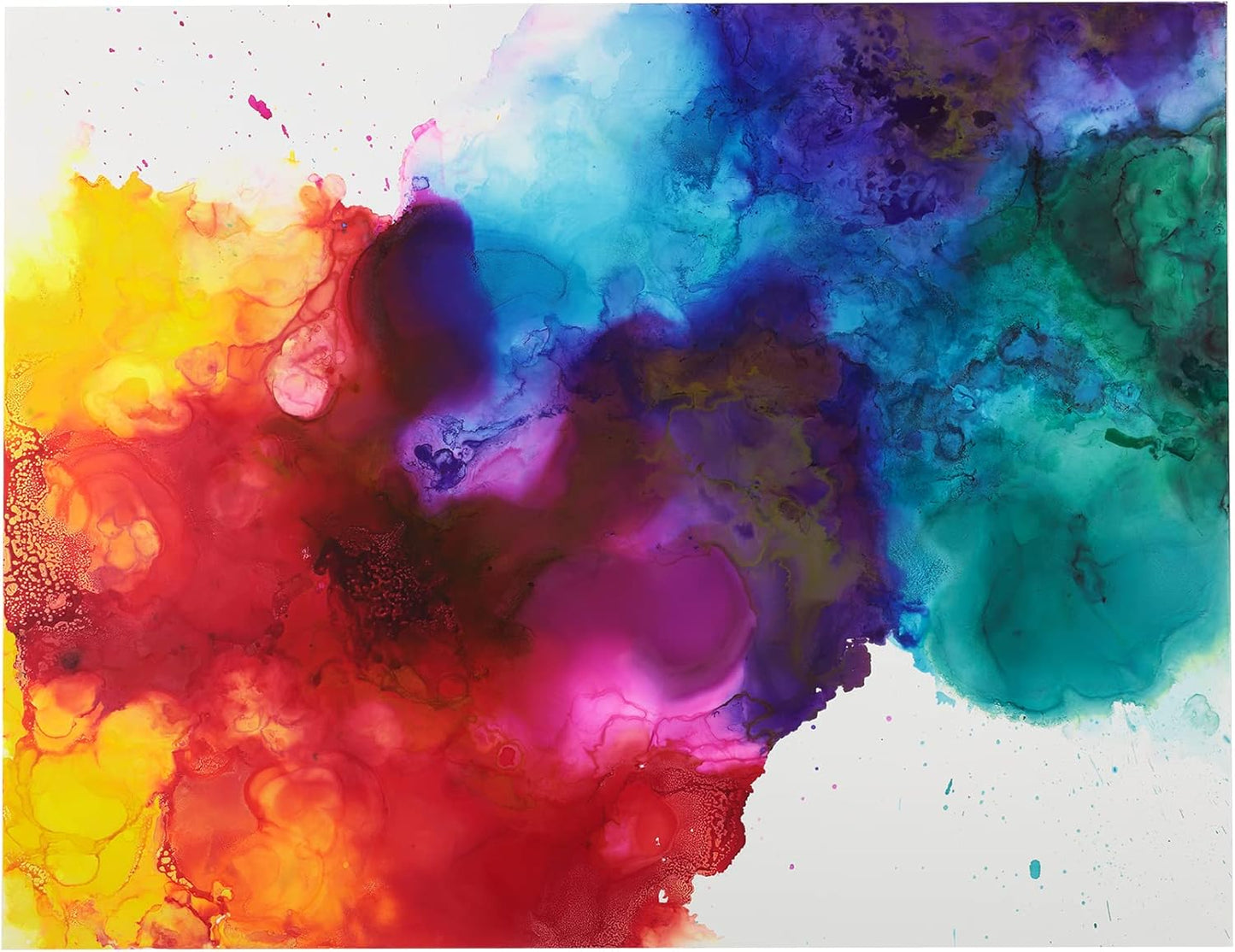 Alcohol Ink - Fluorescent Set, 7 Pieces | 10 Sheets 9x12 Multimedia Paper | Fast-Drying, Permanent, Transparent Alcohol Inks for Gloss Paper, Glass, Metal | 25 ml Bottles
