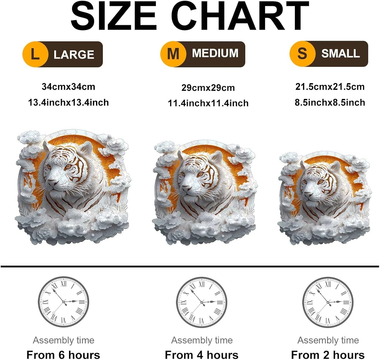 Wooden Puzzles Adults, 3D Paper Tiger Wooden Puzzles 300 Pieces, Unique Animal Shaped Wood Challenging Jigsaw Puzzles Gifts for Adults, 13.4x13.4in