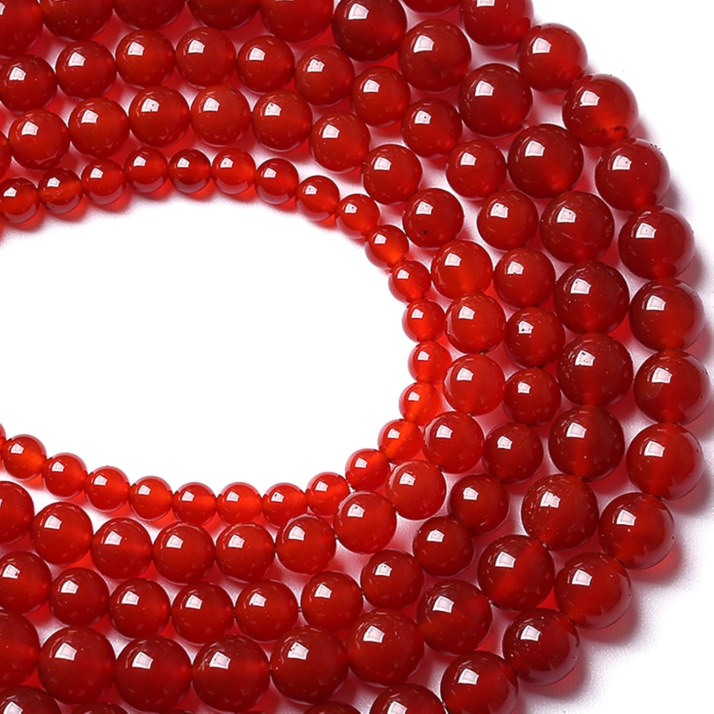 12MM 32pcs Semi-Precious Red Agate Beads Natural Stone Round Loose Beads for Jewelry Making DIY Bracelet Necklace 1 Strands 15"