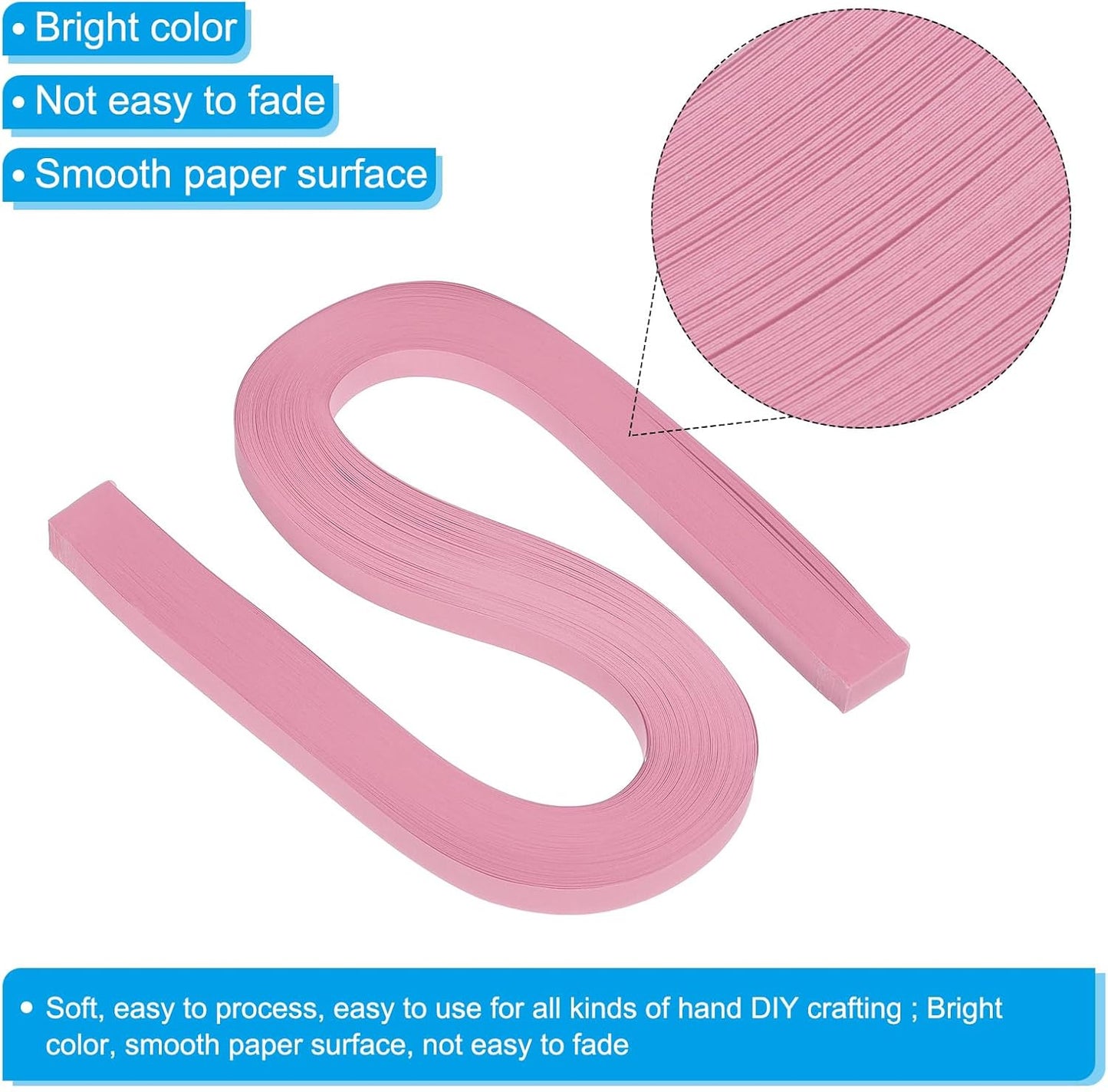 PATIKIL 360pcs Quilling Paper Strips Paper Flowers Quilling Kits 3/8"(10mm) Origami Paper for Adults Beginner Art Craft, 21"(54cm) Pink