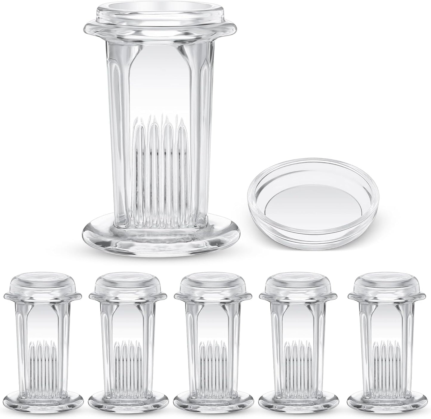 Sieral 6 Pieces Staining Jar 5 Slides Capacity Staining Tank 60 ml Glass Jar with Lid for Lab Microscope Supplies