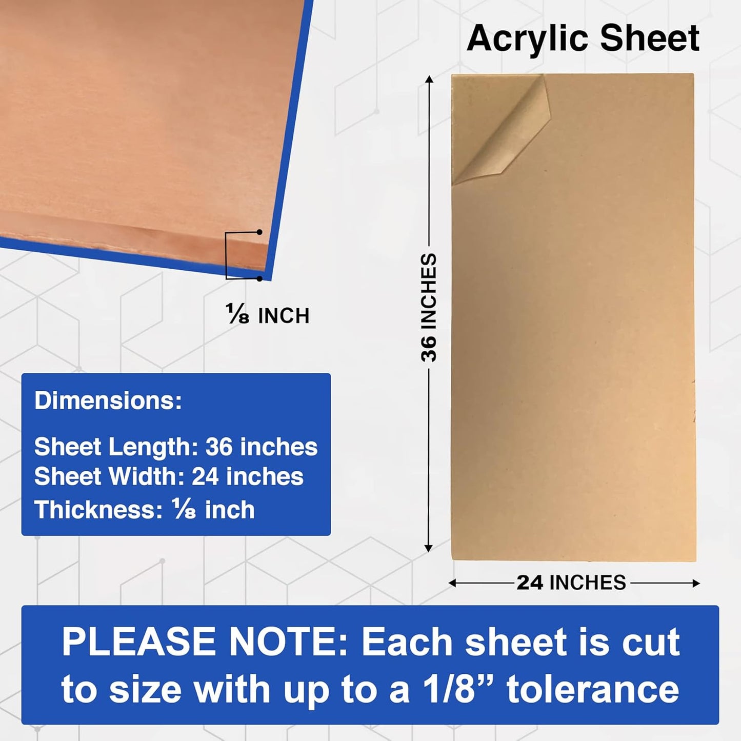 Duco USA-Made Clear Cast Acrylic Sheet 1/8 Inch Thick 24" x 36" - 2 Pack of Transparent Plexiglass Sheet - Lightweight Acrylic Board for Window Replacements, Displays, Signs, and More