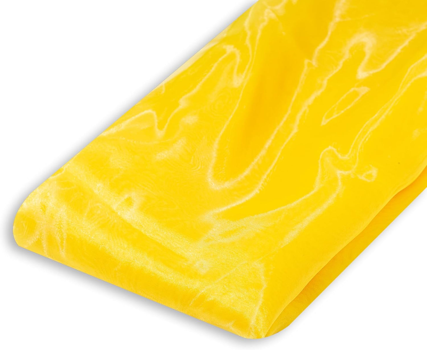 Fynite Sheer Organza Fabric | 20 Yards Long | 44" Wide | Bridal Solid Organza Bolt for Wedding Dress Fashion Craft Decorations - Silky Shiny Yellow