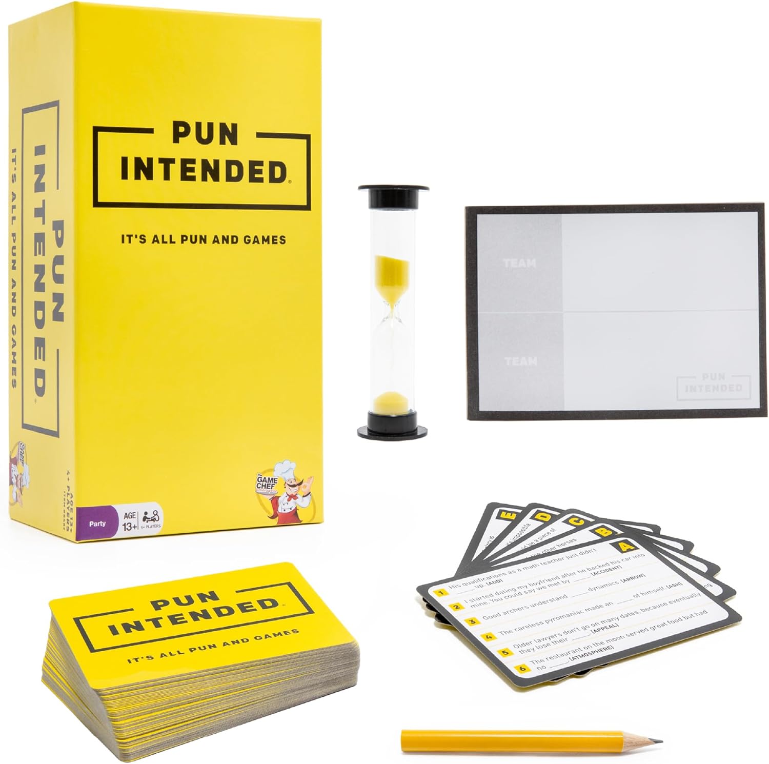 Pun Intended Party Game for Pun Lovers - Hilarious Game Night Card Game for Friends & Family