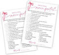 Bridal Shower Games Cards, Match These Movie Quotes, 25 Cards with 1 Answer Card, Engagement Party Games for Guests, Pink Ribbon Bow Wedding Party Supplies - E09
