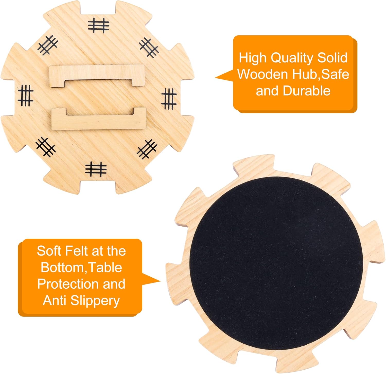 Mexican Train Dominoes Accessories Set with Wooden Hub (Felted Bottom) - Includes 9 Metal Train Markers & 100-Sheet Score Pads - Mexican Train Domino Game Replacement Parts for 2-8 Players Family Game