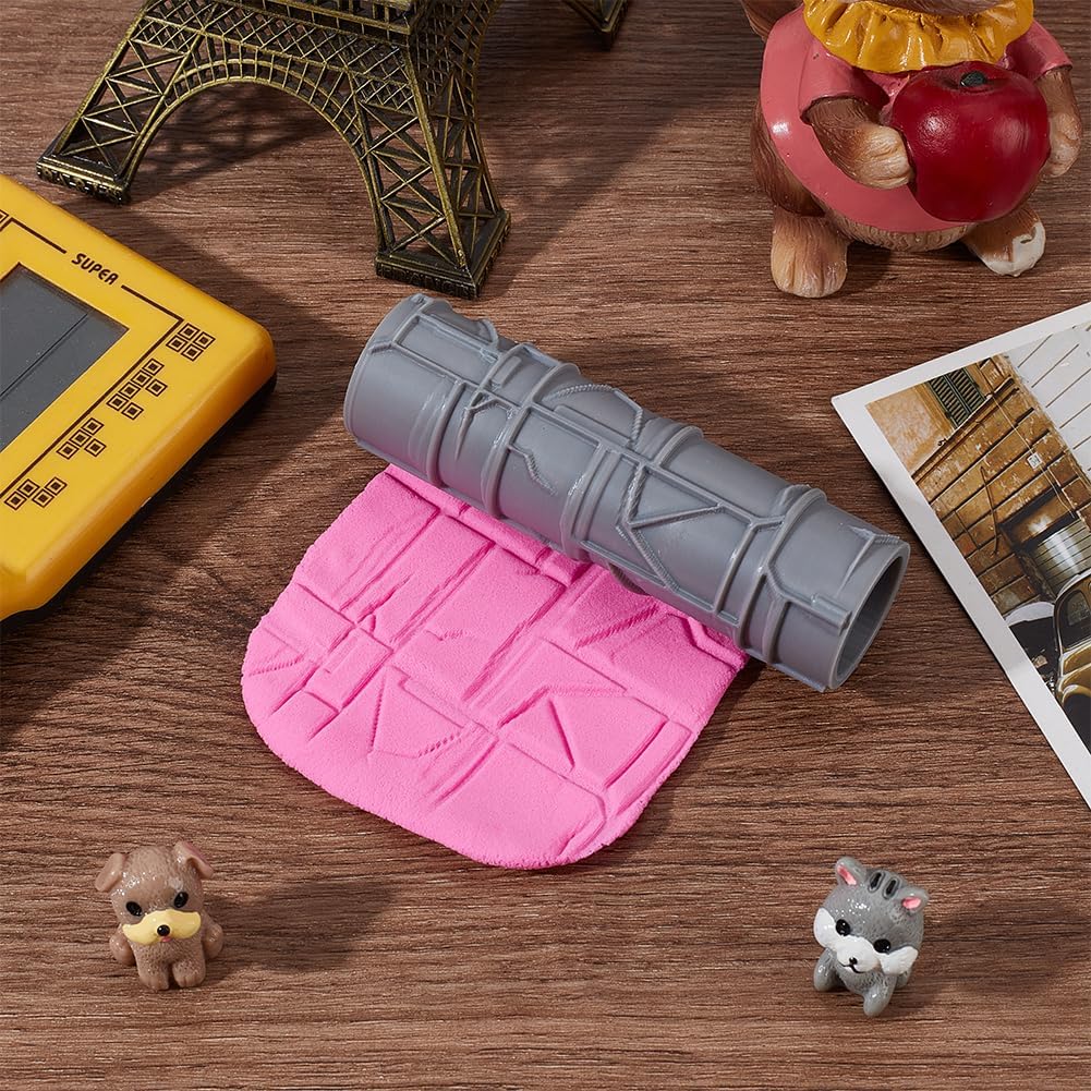 Topography Texture Roller Large Brick Clay Texture Rollers Irregular Pattern DIY Embossing Pottery Decortive Tool for Pathfinder, PRG, Miniatures, Tabletop Board Game Topography Accessory
